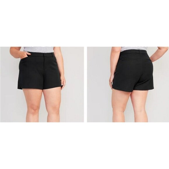 Old Navy Plus Size High-Waisted Pixie Trouser Shorts 5" Inseam Black Size 20 - Picture 1 of 12